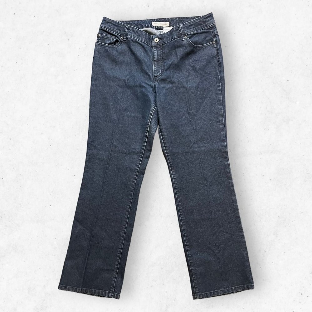 Chico’s Platinum Denim Ultimate Fit Boot Leg Women's Size‎ 14 Dark Blue